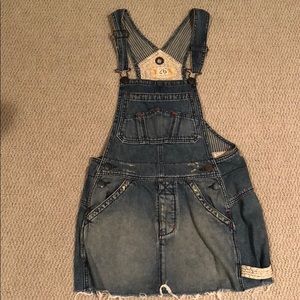Free People denim overall skirt